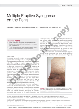 Multiple Eruptive Syringomas on the Penis