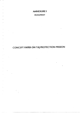 CONCEPT PAPER on TAJ PROTECTION MISSION COHCCPT Pflpcr C.\J PROTECTION MISSION
