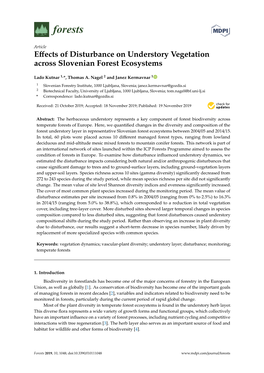 Effects of Disturbance on Understory Vegetation Across Slovenian Forest