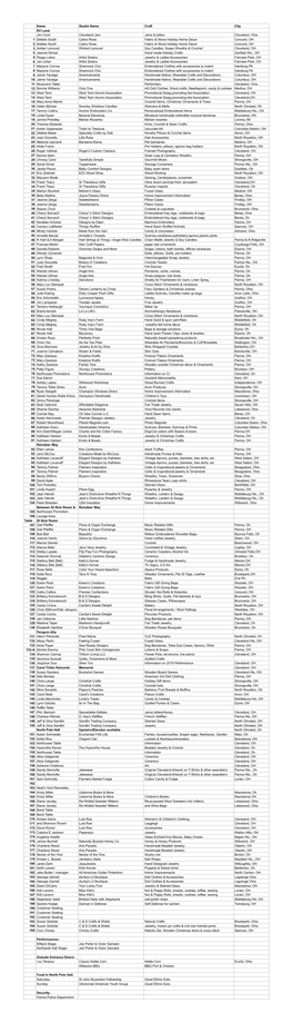 2018 St Nick Show Exhibitors