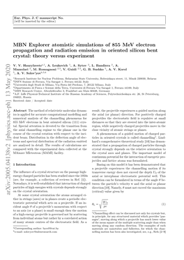 MBN Explorer Atomistic Simulations of 855 Mev Electron Propagation And