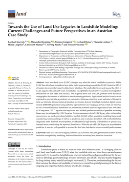 Towards the Use of Land Use Legacies in Landslide Modeling: Current Challenges and Future Perspectives in an Austrian Case Study