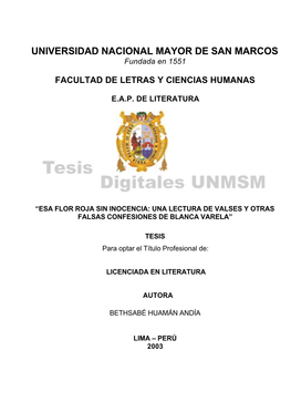 Facultad De Letras Y Ciencias Humanas