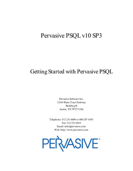 Pervasive PSQL V10 SP3