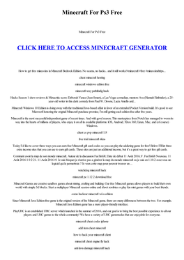 Minecraft for Ps3 Free