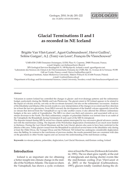 Glacial Terminations II and I As Recorded in NE Iceland