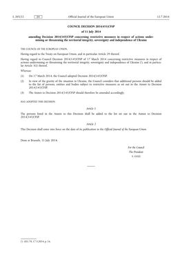 Council Decision 2014/•455/•Cfsp