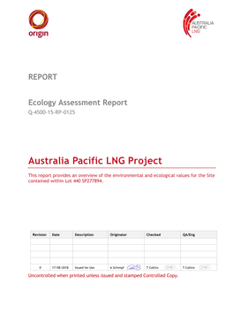 Australia Pacific LNG Project