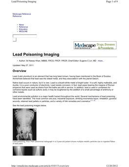 Lead Poisoning Imaging Page 1 of 9