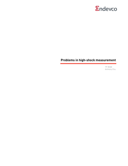 Problems in High-Shock Measurement