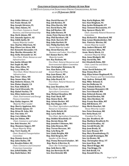 Coalition of Legislations for Energy Action Now 1,198 State Legislator Signatories Urging Congressional Action As of 25 January 2010