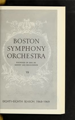 Boston Symphony Orchestra Concert Programs, Season 88, 1968-1969