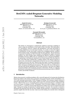 Bregmn: Scaled-Bregman Generative Modeling Networks