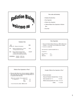 Dose Units and Dosimetry Radiation Units Dose Equivalent Effective Dose Equivalent Or “Dose”