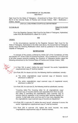 Amendment to Rules 199 & 200 and Form No.33 Of