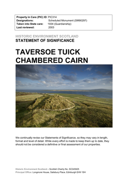 Taversoe Tuick Chambered Cairn