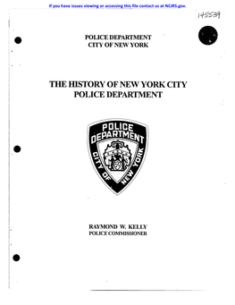 New York Police Department." As the City's Population Grew, So Did Its Crime a Year Later Plain Clothes Officers Were Used for Problem
