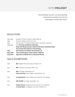 Education Solo Exhibitions