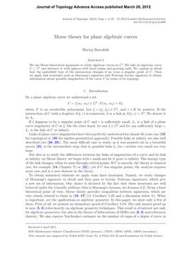 Morse Theory for Plane Algebraic Curves