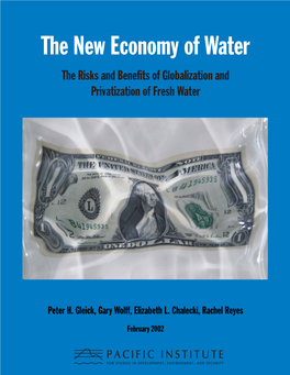 New Economy of Water the Risks and Benefits of Globalization and Privatization of Fresh Water