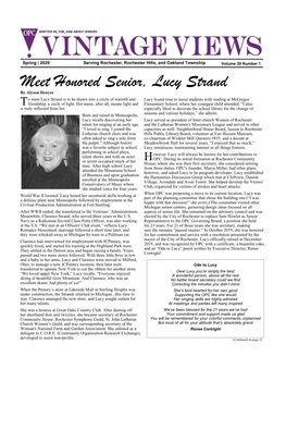 Meet Honored Senior, Lucy Strand