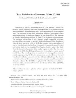 X-Ray Emission from Megamaser Galaxy IC 2560