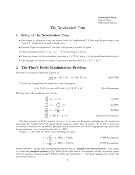 The Neoclassical Firm