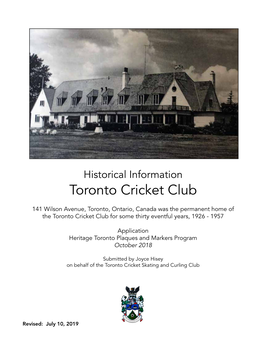 Toronto Cricket Club
