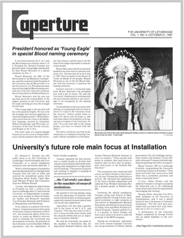 University's Future Role Main Focus at Installation