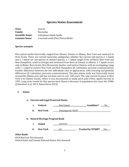 Species Assessment for Pine Pinion Moth