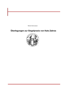 Überlegungen Zur Siegelpraxis Von Kato Zakros