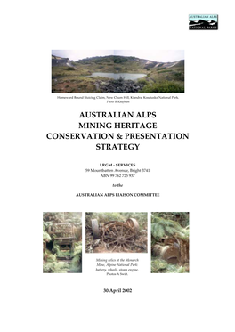 Mining Heritage of the Australian Alps