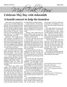 Celebrate May Day with Johnsmith a Benefit Concert to Help the Homeless