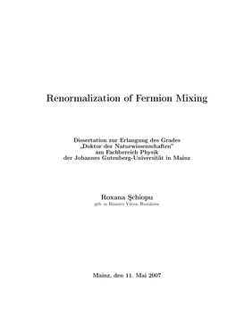 Renormalization of Fermion Mixing