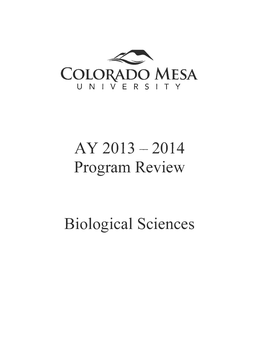 A Y 2013-2014 Program Review Biological Sciences