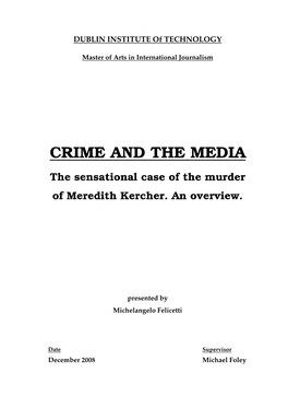 The Sensational Case of the Murder of Meredith Kercher