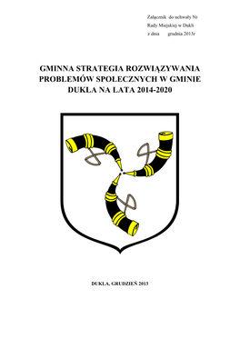 Gminna Strategia Rozwiązywania Problemów Społecznych W Gminie Dukla Na Lata 2014-2020