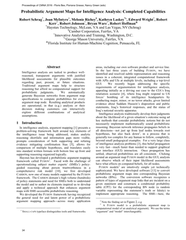 Probabilistic Argument Maps for Intelligence Analysis: Completed Capabilities