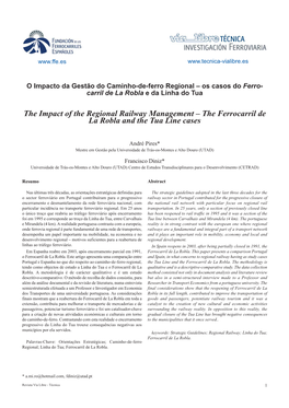 Os Casos Do Ferrocarril De La Robla E Da Linha Do Tua André Pires, Francisco Diniz