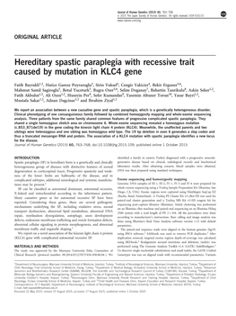 Hereditary Spastic Paraplegia with Recessive Trait Caused by Mutation