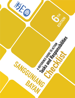 Tasks and Responsibilities Checklist: the Sangguniang Bayan the Sangguniang Bayan