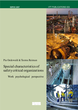 Special Characteristics of Safety Critical Organizations. Work Psychological Perspective