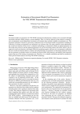 Estimation of Investment Model Cost Parameters for VSC HVDC Transmission Infrastructure