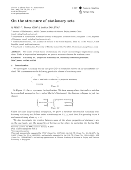 On the Structure of Stationary Sets