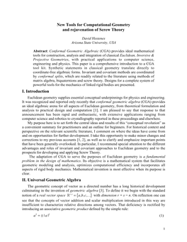 New Tools for Computational Geometry and Rejuvenation of Screw Theory