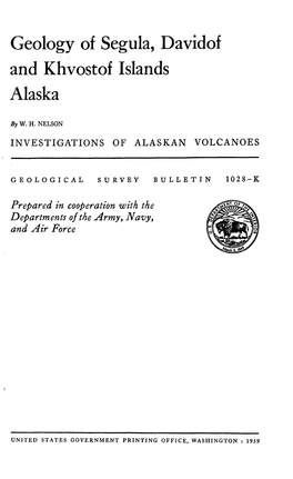 Geology of Segula, Davidof and Khvostof Islands Alaska
