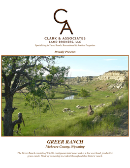 GREER RANCH Niobrara County, Wyoming