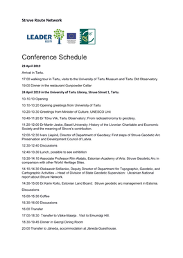 Conference Schedule