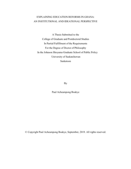 Explaining Education Reforms in Ghana: an Institutional and Ideational Perspective