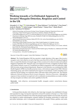 Working Towards a Co-Ordinated Approach to Invasive Mosquito Detection, Response and Control in the UK